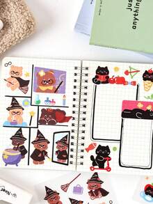 4 adesivos para scrapbooking de desenhos animados de animais de estimação fofos, série caprichosa, adequados para presentes, escritório, casa, marcação, etiquetas, salas de aula, brinquedos, diários de alunos, adesivos criativos de decoração vintage faça você mesmo