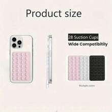 1个加厚硅胶双面吸盘手机支架，适用于手机壳，免提粘性手机支架。适用于多种设备，必备派对用品，情人节、圣诞节、感恩节最佳礼物，双面吸盘浴室手机支架