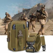 1 Set Outdoor Sports 2-In-1 Tactical Waist Belt - Nylon , Adjustable Buckle, Suitable For Survival, Tactical Use, Tactical Gear