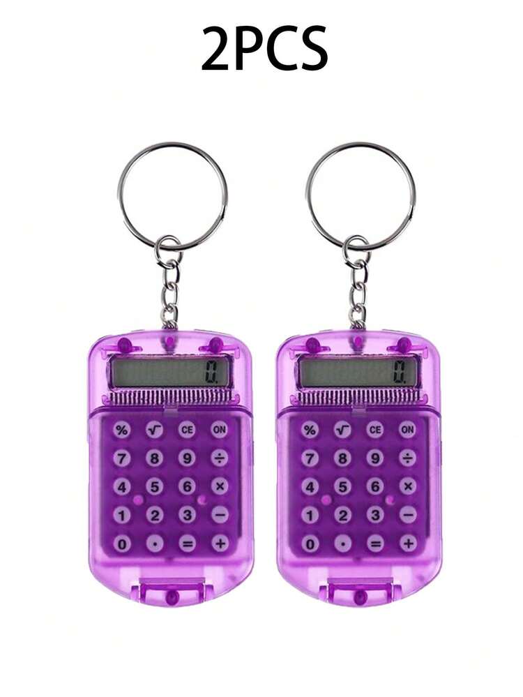 1个/2个迷你翻页计算器，口袋大小的便携式8位电子计算器，创意钥匙扣计算器，适合学生、办公室、送礼、学校、会计、车钥匙、日常携带、户外活动、生日、周年纪念、毕业礼物，可送给女朋友、男朋友、父亲、兄弟、同学、朋友 - 彩色 - 查看 18