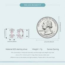 WOSTU 1 PC 925 Sterling Silver Pink Bow Stud Earrings Enamel Process Cute Hoop Earrings Stacked For Women Girl Original Fine Jewelry Gift
