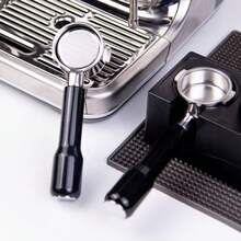 Porte-filtre sans fond de 51 mm à 2 oreilles pour Delonghi EC200 EC221 ECO310 EC330 EC152, accessoires de remplacement de panier-filtre pour machine à café/expresso en acier inoxydable avec poignée en bois/ABS