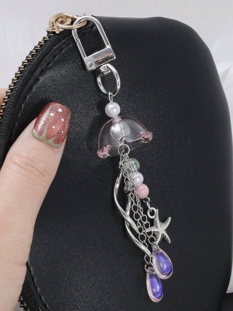 Breloc meduză 1 buc - Pandantiv semitransparent multicolor cu picătură de apă arcuită, breloc la modă lucrat manual pentru geantă, chei, rucsac, căști și alte accesorii decorative, potrivit pentru purtare zilnică și sărbători - Cadou pentru prieteni și familie - Multicolor - Vizualizare 17