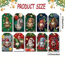 10 بطاقات تهنئة عيد الميلاد بتصميم سانتا كلوز والرنة، مناسبة لتعليقات الهدايا والديكورات، ملصقات جميلة للأقزام - مصنوعة من الورق، لا تحتاج إلى بطارية، ذات موضوع عيد الميلاد