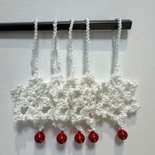 1 套/5 件手工钩针雪花挂饰、包包挂饰、家居装饰、吊坠、送给朋友的礼物、圣诞礼物 - 彩色 - 查看 6