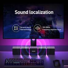 PHILIPS Bluetooth-högtalare för stationär dator, 4-enheters stereohögtalarsystem för spel, RGB-belysning och subwoofer - USB-driven datorsoundbar, anslutning via en linje, kompatibel med PC/bärbar dator - Multifärgad - Visa 5