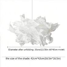 1PACK 42cm Art DIY Cloud Lamp Shade Flower Light Shade Paper Ceiling Lampshade Decoration Chandelier Pendant For Living Room Bedroom Bar Use - 白色 - 查看 2