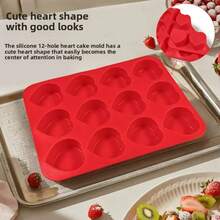 1pc Silicone Mini Loaf Pans, Silicone Baking Mold, Non-Stick Mini Bread Pans, 12 Cavities Silicone Bread Baking Mold, Perfect For Mini Loaf, Cake, Bread And Meatloaf, Cake, Brownie, Heat-Resistant Manual Baking Molds For Birthday, Party - Rectangle Shaped Silicone Mold For Soap Making And Desserts - 紅色 - 查看 6