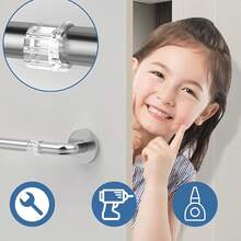 PVC Transparent Door Handle Bumper, Anti-Collision Ring, Anti-Wind Impact, Door Handle Protector, Non-Universal - Select Different Hole Diameters Based On Door Handle Thickness