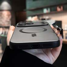 Ốp lưng điện thoại từ tính mờ tương thích với iPhone 17/16/15/13/12/14/11 Pro Max Plus, hỗ trợ sạc không dây, kèm miếng dán bảo vệ ống kính và khả năng chống sốc. - màu đen - Xem 5