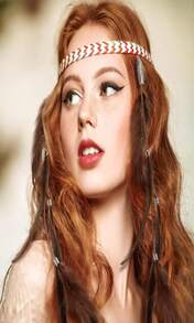 Geyoga 12 Pcs Clip In Hair Feathers Extensions For Women Colored Boho Feather Hair Clips Halloween Cosplay Costume Carnival Party Headdress Accessory Gifts(Dark Coffee, Brown,Standard) - ColorC - 查看 3