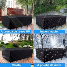Funda de Mesa Jardin Cubierta Rectangular para Muebles Patio Exterior, Juego de Fundas Seccional al Aire Libre Tela Oxford Impermeable Funda Cubierta Cuadrada De Polvo para Tabla Sillas 315*160*74cm - Grande - Ver 12