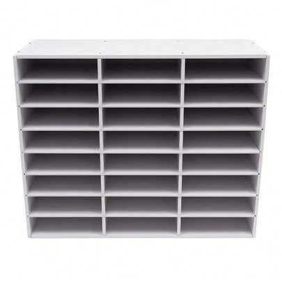 White 24-Slot Document Organizer - Desktop File Sorting Cabinet With Dividers - Office Mail Management System With Label Holders - Vertical Paper Tray For Correspondence & Files - Space Efficient Desk Organizer For Home & Office