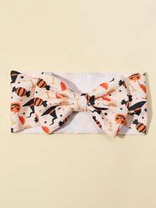 1pc Halloween Pumpkin & Bat Print Bow Headband For Baby Girls - Multicolor - View 5