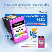 Cartucho de Tinta de Mayor Capacidad para 664XL Repuesto para HP 664 664XL 664 XL Tinta Compatible con HP DeskJet Ink Advantage 1115 3635 3636 3775 3835 3838 4675 5275 (1 Negro 1 Color) - Valuetoner para cartuchos hp 662 xl negro y color - Ver 9
