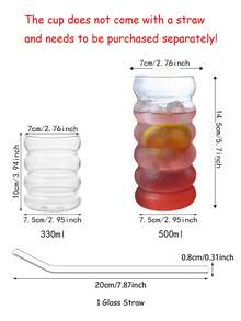 1 件 330 毫升现代堆叠玻璃杯，独特的泡泡设计水杯，适用于家庭、办公室和厨房的透明玻璃饮具，优雅的水杯，果汁、牛奶、冰沙、冰咖啡，无吸管，成人饮料杯，创意礼物，独特形状的饮水杯，非常适合派对、聚会和日常使用，装饰玻璃器皿 - 透明 - 查看 3