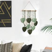 1pc Handmade Woven Leaf Tapestry, Bohemian Style Home Wall Decor