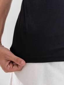 Men's Casual Gym Comfortable Premium Tank Top - 黑色 - 查看 7