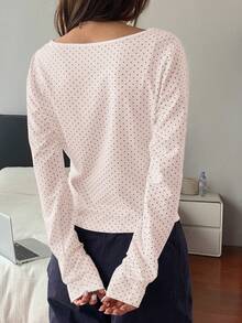 Áo thun dài tay in họa tiết phong cách thường ngày Nora Noon dành cho nữ, thích hợp phối cùng áo thun in hình, áo trắng, dự tiệc, sinh nhật và các ngày lễ. - Hồng - Xem 2