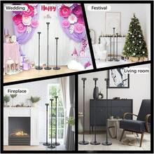 3pcs Adjustable Metal Floor Candle Holder,Black Gothic Candle Holder For Wedding Party Home Candles Holder For Ceremony Fireplace Mantel Decor,Mother's Day Decorations - 黑 - 查看 6