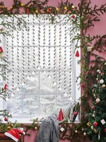 Eleganckie kryształowe koraliki w girlandzie z diamentowymi pryzmatami w kształcie żyrandola – lśniące, przezroczyste, ośmiokątne koraliki akrylowe na Boże Narodzenie, wesele, walentynki – lekki i odblaskowy łańcuch z kamieni szlachetnych do dekoracji centralnych, drzwi i choinek, koraliki do wyrobu biżuterii