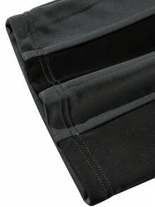 Casual Patchwork Contrast Color Drawstring Loose Wide Leg Men Pants, Fall - Màu xám đen - Xem 7