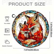 1 Piece, Red Fox Moon Catcher, Garden Light Catcher, Acrylic Painted Hanging Ornaments, Animal Theme Room Decoration, Party Decoration, Window Decoration, Birthday Gift, School, Office, Porch, Wall Art, Ideal Gift - Acrylic-round - View 17