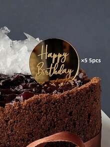 Bộ 3/5/10 chữ cái trang trí bánh kem hiện đại, chữ "Chúc mừng sinh nhật", thích hợp cho tiệc sinh nhật, trang trí bánh kem, trang trí làm bánh, đồ dùng làm bánh, quà tặng ngày lễ. - Vàng - Xem 9