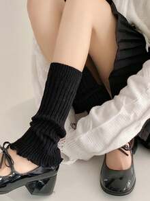 1 Pair Women's Candy Color Leg Warmers, Comfortable Casual Leg Warmers For Autumn/Winter, Cozy