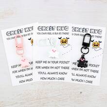 1/3pcs Set Cute Ghost Keychain Set With Halloween Greeting Card, Suitable For Bag Decoration, Halloween Atmosphere Gift, Party Gift, Fun Gift - Multicolor - View 13