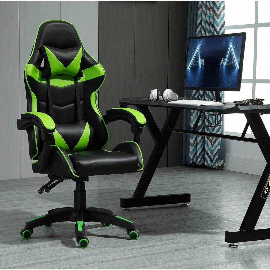 Swivel Faux Leather Office Chair Racing Sports Gaming Tilt Computer ...