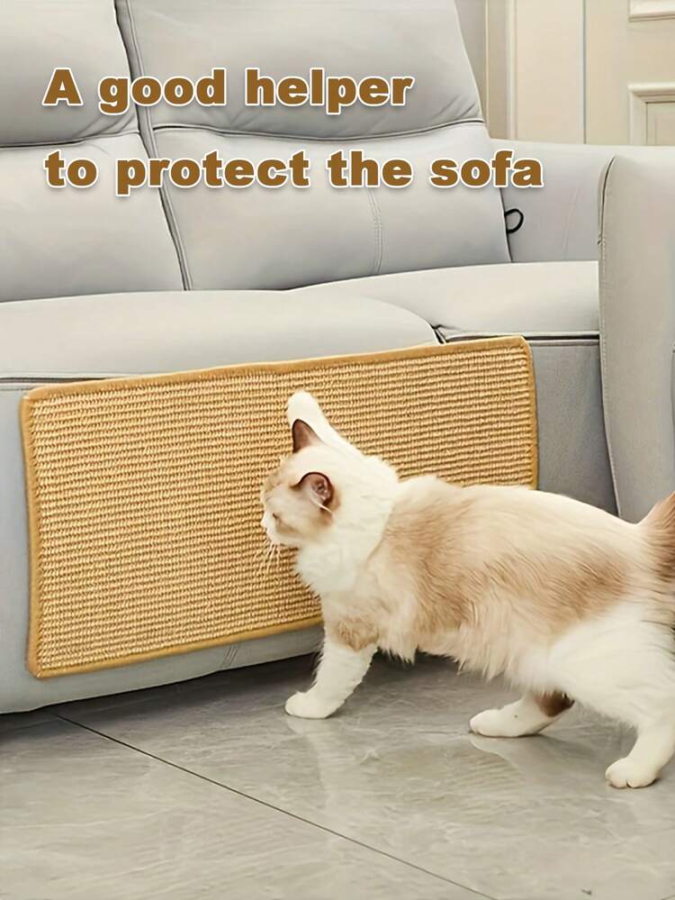 1 pezzo Tappetino per graffiare per gatti, Tappetino per graffiare in sisal, Protezione antiscivolo per tappeti e divani, Accessorio per mobili per animali domestici, Forniture per animali domestici moderne, Articolo per animali domestici durevole - Multicolore - Visualizzare 8