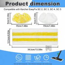 3pcs Replacement Microfiber Steam Mop Pads Suitable For Karcher SC2, SC3, SC4, SC5 Models, Washable And Reusable Steam Mop Replacement Covers - Multicolor - View 2