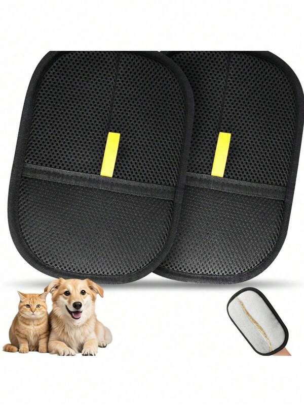 2PCS Pet Hair Removal Glove, 2025 New Upgrade Efficient Grooming Gloves For Pet Hair, Reusable Pet Hair Remover Glove, For Furniture, Carpet, Car Seat, Pet Grooming