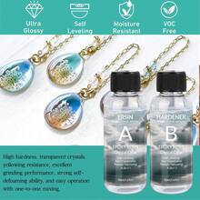 Kit de resina epoxi cristal transparente de 20/50/100/250ml, resina epoxi transparente sin burbujas para colada de escritorio y barra, resina epoxi transparente para manualidades y artesanía, regalo para cumpleaños/fiesta/festival