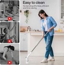 Cepillo Electrico para Baño Limpieza,[IPX7 Resistente al Agua] Cepillo Giratorio para Baño sin con 9 Cabezas de Cepillo Reemplazables,extensible ajustable para baño, cocina, coche, etc. - 1 - Ver 3