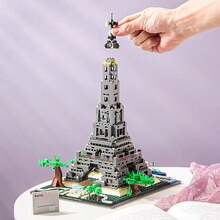 Juguete bloques de construcción la Torre Eiffel, decoración oficina y hogar, regalo para niños y adultos - Gris - Ver 2