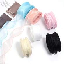 1 Roll/10 Yards 4cm Mermaid Tulle Ribbon, Christmas Gift Wrapping Ribbon, Cake Flower Packaging Ribbon, Wedding Decoration Bracelet Hair Accessory Colorful Ribbon, DIY Gift Packaging Bags