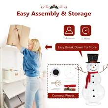[4 Fuß leuchtender Schneemann] Wetterfeste Weihnachtsdekoration für draußen mit LED-Lichtern, vormontiertes Design für Hof/Garten/Weihnachtsdekoration im Innenbereich (1,2 m beleuchtete Figur)