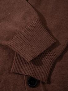 Áo len dài tay dài màu trơn dáng rộng thoải mái ANDREILEE, thiết kế tối giản phong cách đường phố, thích hợp cho mùa xuân, thu và đông. - màu nâu - Xem 7