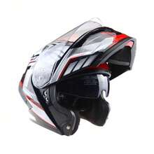 AINHFAAD Breathable Motorcycle Helmet Flip Up With Dual Visor Inner Blue Lens Anti Glare All Season Warm  Unisex Riding Helmet, 202 - Chasing the Wind, Bright Red - View 3