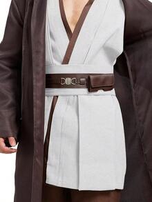 Disfraz de Anakin para adultos, túnica con capucha y bata, atuendo de Halloween para cosplay - Café - Ver 11
