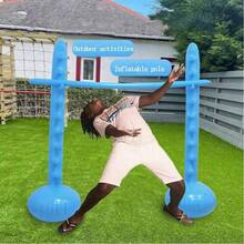 1 Set Jocuri Gonflabile Portabile pentru Adulți Limbo - Stâlp cu Design Jos, Distracție și Băț Limbo Potrivit pentru Vacanțe în Familie, Petreceri, Activități Interactive în Aer Liber și Divertisment pe Plajă, Recuzită de Jocuri în Aer Liber și în Interior