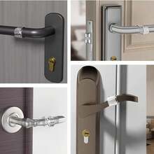 PVC Transparent Door Handle Bumper, Anti-Collision Ring, Anti-Wind Impact, Door Handle Protector, Non-Universal - Select Different Hole Diameters Based On Door Handle Thickness