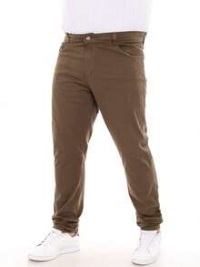 Allepo Jeans Men's Plus Size Brown Twill Pants - Rust Brown - View 5