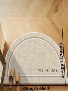 1 pièce Paillasson d'entrée semi-circulaire de couleur claire, style minimaliste lavable. Tapis d'entrée intérieur - Convient pour le salon, la chambre, le couloir, la décoration de la salle de séjour, la décoration de Noël, le tapis de cuisine