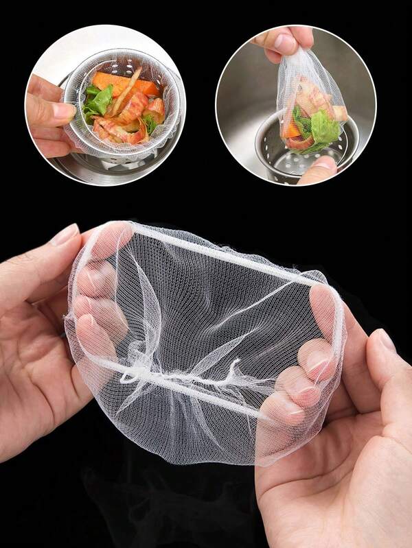 30/100/500pcs Kitchen Sink Drain Filter - Disposable Food Waste Catcher Bags, Easy Drain Cleaning, Essential Kitchen Cleaning Supplies, Sink Strainer To Prevent Clogging,Kitchen Strainer Set With Fine Mesh, Essential Kitchen Tools & Kitchen Accessories, A Must-Have Kitchen Tools Gift For Home Chefs, Space-Saving Storage For Kitchen Organizers,Christmas Kitchen Gifts Idea