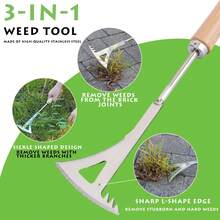 1pc L-Shaped Manual Crack Weeding Tool, Gardening Puller, Agricultural Bonsai Hand Tool - Wood Color - View 12