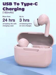 GENAI 无线耳塞，无线耳机 HiFi 立体声耳机，带 ENC 降噪麦克风，长播放时间入耳式耳塞，无线 5.3 运动耳机，适用于 Android IOS