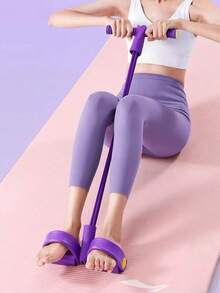 一根四管/六管弹力瑜伽阻力带，多功能拉力绳，带手柄的健身阻力带，适用于腹部、腰部、手臂和腿部训练，多功能踏板助推器，辅助仰卧起坐，开放式肩部设计，瑜伽、健身、训练器材，弹力管。 - 紫色 - 查看 8